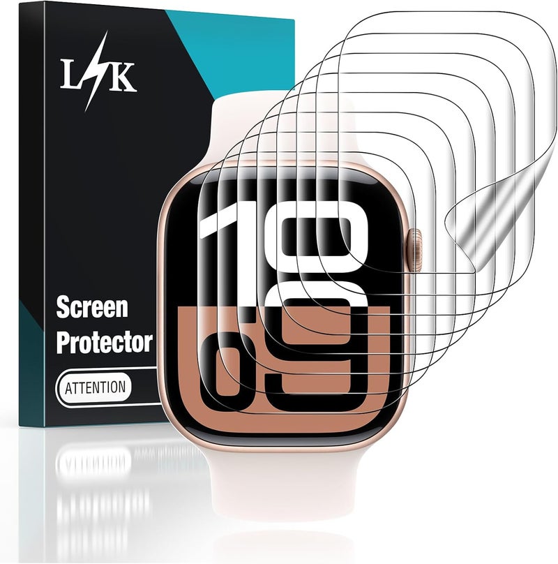 LK LϟK 8 Pack for Apple Watch Series 11/10 Screen Protector 42mm- Self-Healing TPU Screen Protector, Anti Scratch 0 Bubble, HD Touch Sensitive, Upgrade Flexible Film for iWatch S11/10 42mm - Image 1